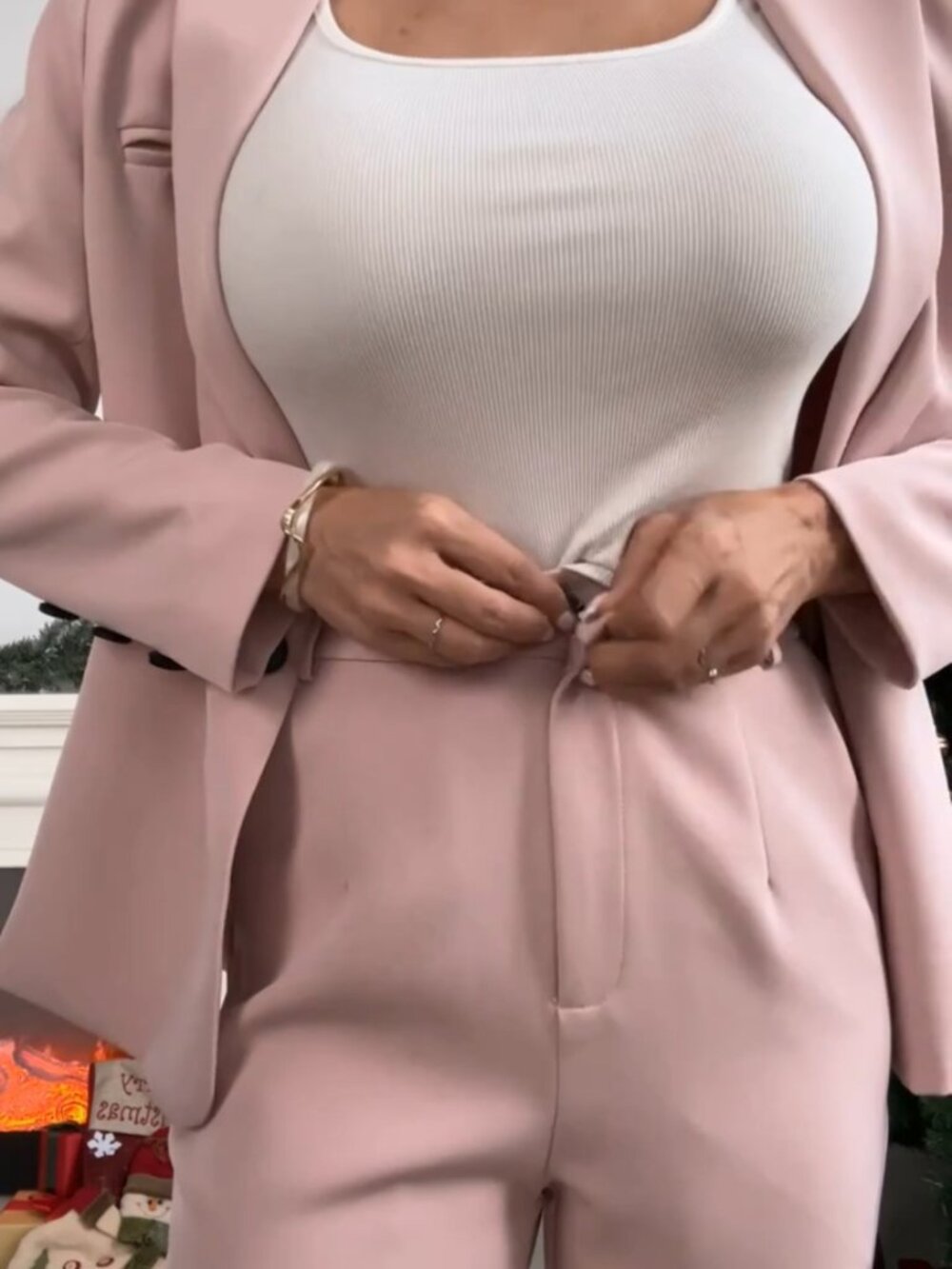 Two Piece Ladies Pants Suit